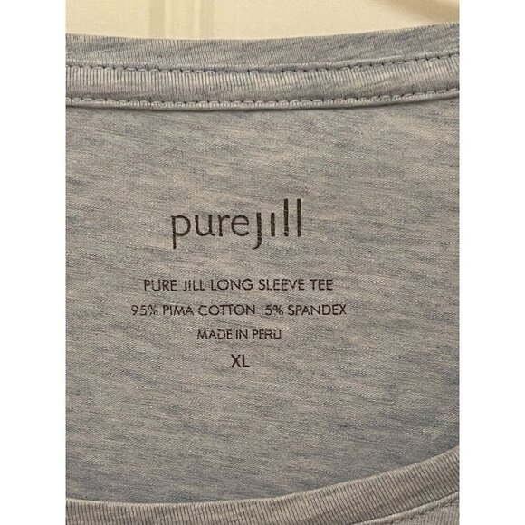 Pure Jill Rolled‎ Short Sleeve Tee Women's XL  Pima Cotton Spandex Light Blue - Picture 1 of 10